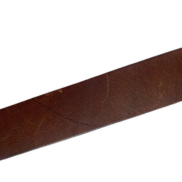 POST CARD BROWN LEATHER BELT WITH POSTCARD BUCKLE (SZ 42 / 36-38") - Picture 6 of 9